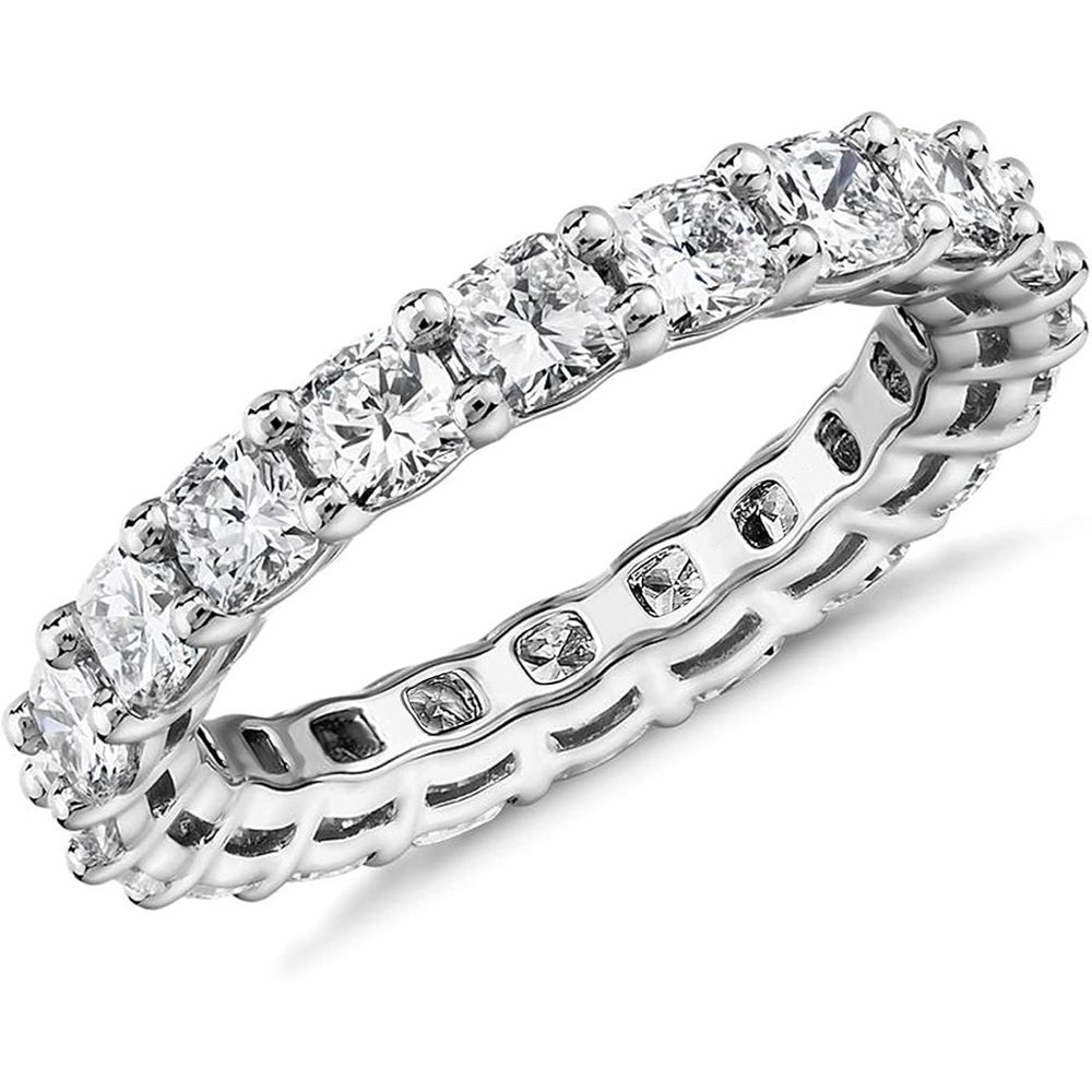 NEW Pavoi 14K Gold Plated Ring 4mm Cubic Zirconia Eternity Love Ring Size 7
